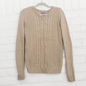 Laura Scott Tan Knit Sweater Size S